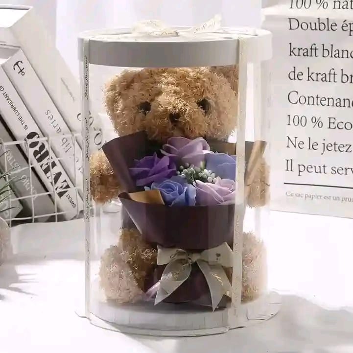 Luxury Teddy Bear & Rose Bouquet Gift Box